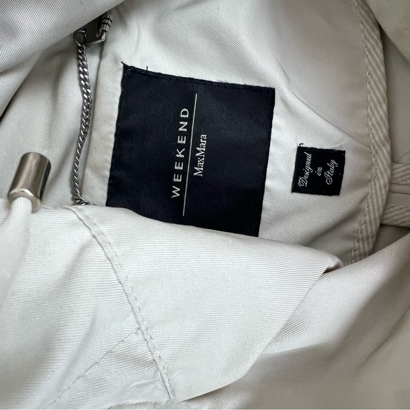 MaxMara Weekend Cream Cargo Jacket with Hood Coat Size US 4 - Picture 9 of 11
